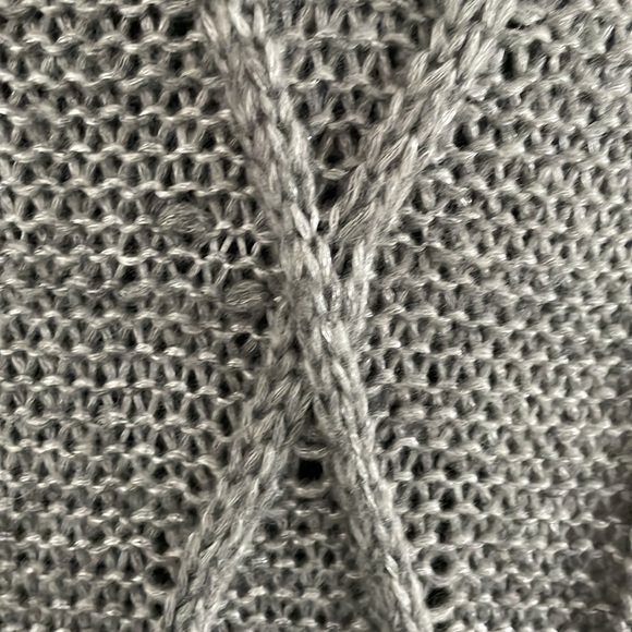 Apt 9 Cardigan Women Size XL Gray Open Front Chunky Cable Knit Pattern Long - Picture 7 of 12